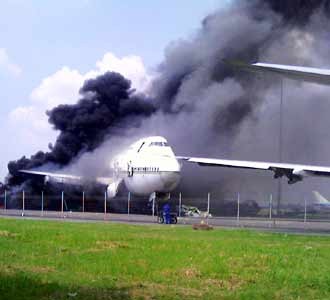Pesawat Terbakar di Cengkareng