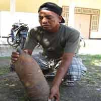 Nelayan Kenjeran Temukan Mortir Peninggalan Perang Dunia II