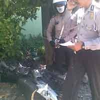 Biker Tewas Disambar KA Penataran