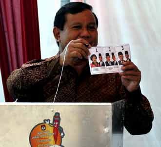 Prabowo Berikan Suara