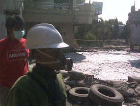 Diameter Semburan Gas dan Air Lumpur  di Siring Barat 12 Meter