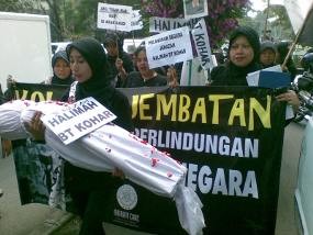 Aktivis Buruh Migran Demo Deplu, Protes Penanganan TKW Lamban