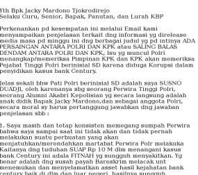 Curhat susno_duadji Menyebar di Milis dan Blog