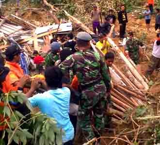 Mencari Korban Tanah Longsor