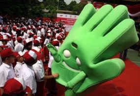 Kampanye Hidup Sehat, 500 Siswa Cuci Tangan Ramai-ramai