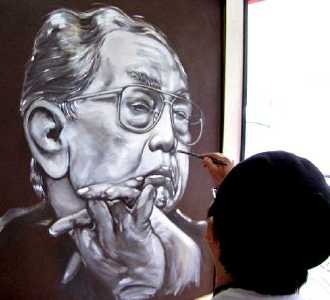 Pelukis Tamansari Lukis Gus Dur