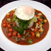 Beef Burger Red Curry Rice yang Sedap