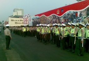  Masih Bisa Tampung Massa, Lalin di Jl Gatot Subroto Tak Dialihkan