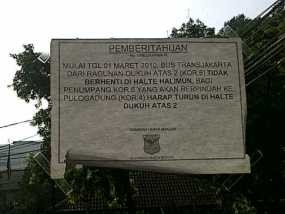 Bus TransJ Koridor VI Tak Berhenti Lagi di Halte Halimun