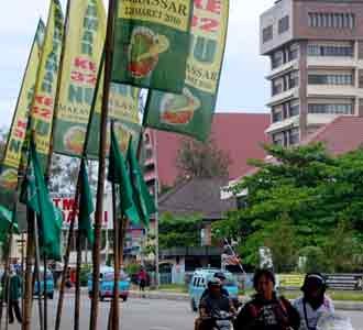 Atribut NU Mulai Hiasi Makassar