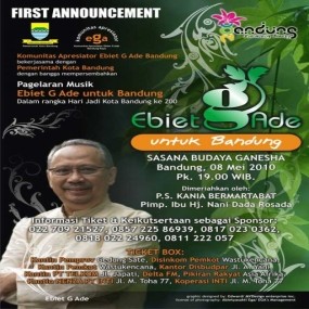 Meriahkan 200 Tahun Bandung, Ebiet G Ade Bakal Manggung