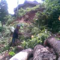 Puluhan Rumah Rusak Tergerus Longsor