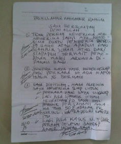 Susno Bersumpah dari Dalam Tahanan