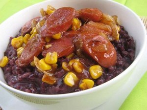 Resep Bubur: Bubur Hitam Sosis Jagung