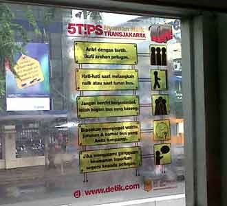 Stiker Cegah Pelecehan di Bus TransJ