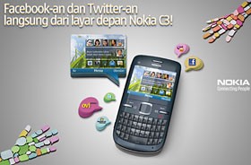 Rasakan Langsung Serunya Feed Facebook di Layar Depan Nokia C3
