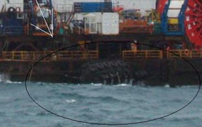 Diduga Bemper Kapal Proyek Migas yang Terlepas