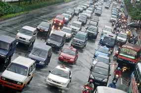 Ada Genangan Air di Kolong Semanggi, Lalin Macet