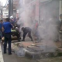 Gorong-gorong Jalan Naripan Berasap Setelah Terdengar 2 Ledakan 