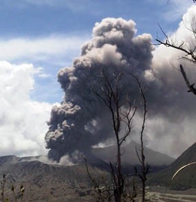Lumajang Diguyur Abu Bromo, Jarak Pandang 3 Meter