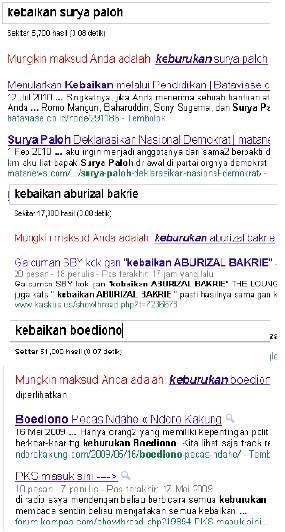 Kebaikan Ical, Surya Paloh & Boediono di Google Senasib dengan SBY 