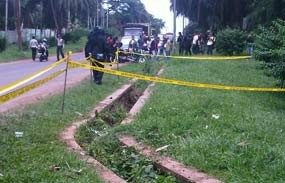 Gegana Selidiki Ledakan Depan Puspitek Serpong