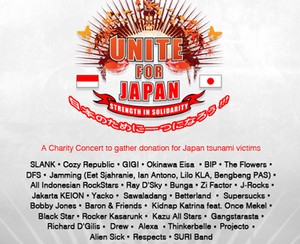 Konser Amal Unite For Japan Akan Menampilkan Slank, Gigi, J-Rocks, Alexa Hingga The Flowers