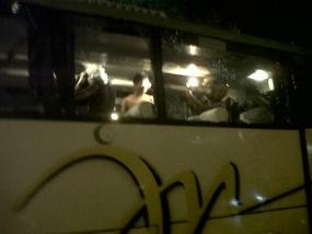 Fans PSMS Rusak Bus Persiraja