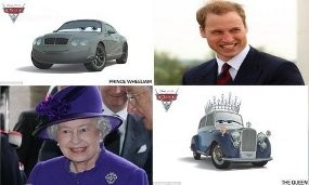 Ratu Elizabeth II dan Pangeran William Jadi Mobil di Cars 2