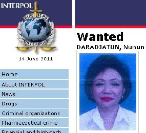 Wanted Nunun Daradjatun di Situs Interpol Internasional