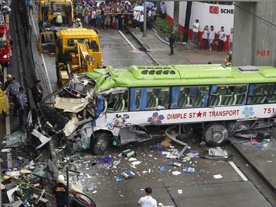 Bus Jatuh dari Jalan Tol