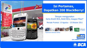 Isi Pertamax, Dapatkan 200 BlackBerry