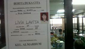 Polisi Sudah Curigai Pembunuh Livia