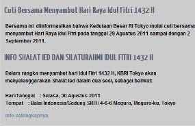 KBRI Tokyo Gelar Salat Id 30 Agustus