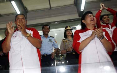 Pertandingan Timnas vs Bahrain Belum Usai, SBY Sudah Pulang