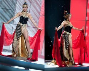 Ini Aksi Nadine dengan Busana Wayang di Miss Universe