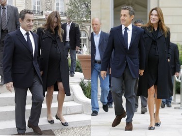 Hamil Besar, Carla Bruni Tampil Perdana di Depan Publik