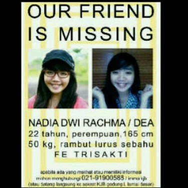 Teman-teman di FE Trisakti Bantu Cari Dea Via Twitter