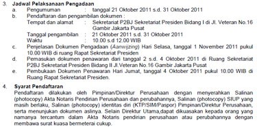 Pengumuman Tender Kaca Mobil SBY yang Serampangan