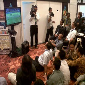 Nobar Indonesia vs Malaysia di KTT ASEAN