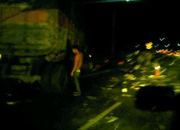 Truk Vs Pajero TNI di Tol Cipularang KM 93-600 Arah Jakarta