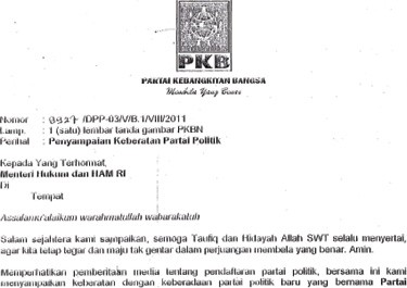Beredar Surat PKB Minta Menkum HAM Batalkan PKBN