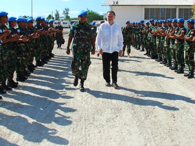 Pimpinan Minustah Kunjungi Camp TNI di Haiti