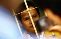 Amar memberikan keterangan kepada wartawan beberapa saat sebelum menjalani sidang perdana. Hasan Alhabshy/detikcom.