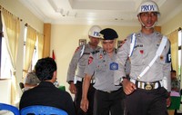 Ahmad Rusdi Harahap, dilaporkan ke Propam Polda Sulteng karena diduga melakuka penganiayaan terhadap AAL yang diduga mengambil sandal merek Eiger miliknya. Mahfudz Jufri/detikcom.