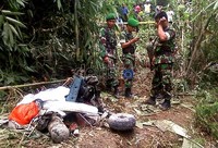 Pesawat tersebut pecah tiga bagian yakni di bagian sayap, bodi dan bagian belakang. Parwito/detikcom.