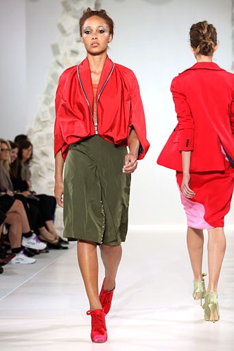 Kinder Aggugini, Spring/Summer 2012. London Fashion Week 2012. [Photo by Tim Whitby/Getty Images]
