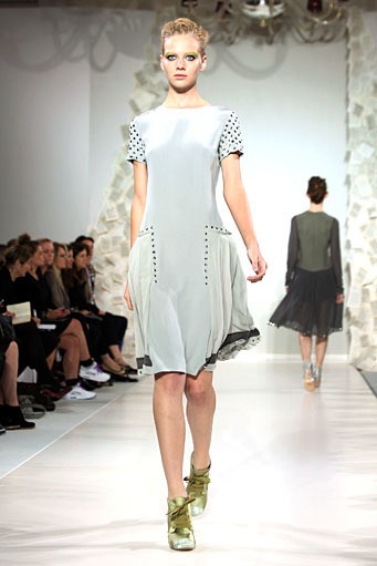 Kinder Aggugini, Spring/Summer 2012. London Fashion Week 2012. [Photo by Tim Whitby/Getty Images]