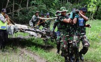 Puing pesawat TNI yang jatuh kemarin berhasil dievakuasi. Parwito/detikcom.