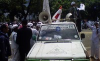 Massa terdiri dari gabungan Front Pembela Islam (FPI), Forum Umat Islam (FUI), dan Gerakan Reformis Islam (Garis). Ahmad Toriq/detikcom.